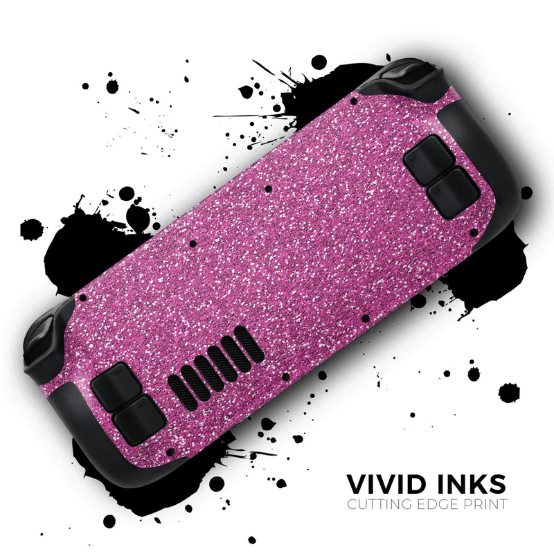Sparkling Pink Ultra Metallic Glitter // Full Body Skin Decal Wrap Kit for the Steam Deck handheld gaming computer