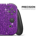 Sparkling Purple Ultra Metallic Glitter // Skin Decal Wrap Kit for Nintendo Switch Console & Dock, Joy-Cons, Pro Controller, Lite, 3DS XL, 2DS XL, DSi, or Wii - Vinyl Skin Wrap for Nintendo Switch 2, OLED, Lite, Pro Controller, Wii & Classic Handhelds