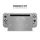 Sparkling Silver Ultra Metallic Glitter // Skin Decal Wrap Kit for Nintendo Switch Console & Dock, Joy-Cons, Pro Controller, Lite, 3DS XL, 2DS XL, DSi, or Wii - Vinyl Skin Wrap for Nintendo Switch 2, OLED, Lite, Pro Controller, Wii & Classic Handhelds
