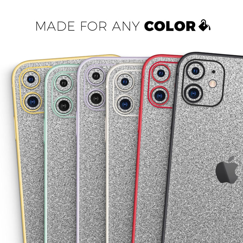 Sparkling Silver Ultra Metallic Glitter // Skin-Kit compatible with the Apple iPhone 14, 13, 12, 12 Pro Max, 12 Mini, 11 Pro, SE, X/XS + (All iPhones Available)