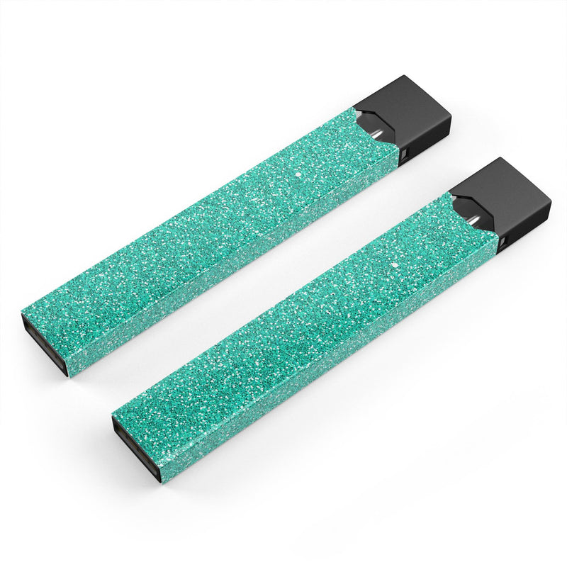 Sparkling Teal Ultra Metallic Glitter - Premium Decal Protective Skin-Wrap Sticker compatible with the Juul Labs vaping device
