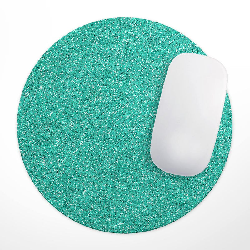 Printed Sparkling Teal Glitter// WaterProof Rubber Foam Backed Anti-Slip Mouse Pad for Home Work Office or Gaming Computer Desk