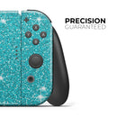 Sparkling Teal Ultra Metallic Glitter // Skin Decal Wrap Kit for Nintendo Switch Console & Dock, Joy-Cons, Pro Controller, Lite, 3DS XL, 2DS XL, DSi, or Wii - Vinyl Skin Wrap for Nintendo Switch 2, OLED, Lite, Pro Controller, Wii & Classic Handhelds