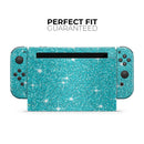Sparkling Teal Ultra Metallic Glitter // Skin Decal Wrap Kit for Nintendo Switch Console & Dock, Joy-Cons, Pro Controller, Lite, 3DS XL, 2DS XL, DSi, or Wii - Vinyl Skin Wrap for Nintendo Switch 2, OLED, Lite, Pro Controller, Wii & Classic Handhelds