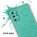 Sparkling Teal Ultra Metallic Glitter - Premium Vinyl Skin Decal for Samsung Galaxy S25 Ultra, S24, S23, S22 & All Galaxy S Models