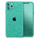 Sparkling Teal Ultra Metallic Glitter - Protective Skin Wrap & Decal – Compatible with iPhone SE to iPhone 17 Pro Max (All Models)