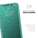 Sparkling Teal Ultra Metallic Glitter - Protective Skin Wrap & Decal – Compatible with iPhone SE to iPhone 17 Pro Max (All Models)