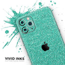Sparkling Teal Ultra Metallic Glitter - Protective Skin Wrap & Decal – Compatible with iPhone SE to iPhone 17 Pro Max (All Models)
