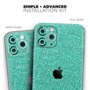 Sparkling Teal Ultra Metallic Glitter - Protective Skin Wrap & Decal – Compatible with iPhone SE to iPhone 17 Pro Max (All Models)