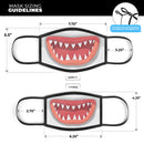 Spiked Cartoon Shark Tooth V1 - Made in USA Mouth Cover Unisex Anti-Dust Cotton Blend Reusable & Washable Face Mask with Adjustable Sizing for Adult or Child