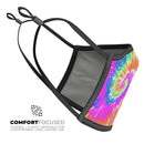 Spiral Tie Dye V1 - Made in USA Mouth Cover Unisex Anti-Dust Cotton Blend Reusable & Washable Face Mask with Adjustable Sizing for Adult or Child