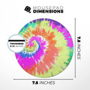 Spiral Tie Dye V1// WaterProof Rubber Foam Backed Anti-Slip Mouse Pad for Home Work Office or Gaming Computer Desk