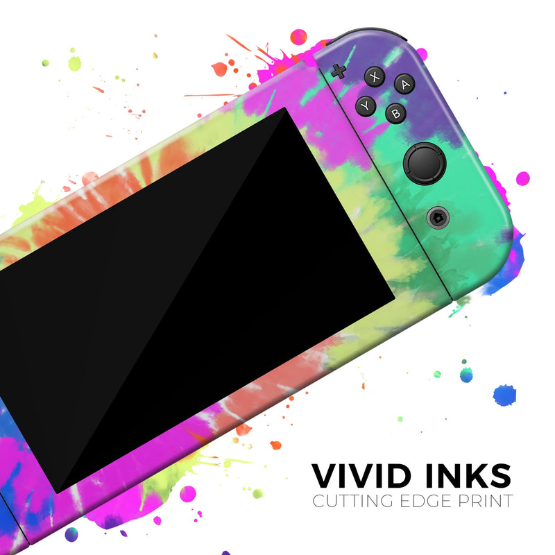 Spiral Tie Dye V1 - Full Body Skin Decal Wrap Kit for Nintendo Switch Console & Dock, Pro Controller, Switch Lite, 3DS XL, 2DS XL, DSi, Wii