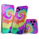 Spiral Tie Dye V1 // Full-Body Skin Decal Wrap Cover for Apple iPhone 15, 14, 13, Pro, Pro Max, Mini, XR, XS, SE (All Models)