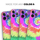 Spiral Tie Dye V1 // Full-Body Skin Decal Wrap Cover for Apple iPhone 15, 14, 13, Pro, Pro Max, Mini, XR, XS, SE (All Models)