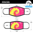 Spiral Tie Dye V2 - Made in USA Mouth Cover Unisex Anti-Dust Cotton Blend Reusable & Washable Face Mask with Adjustable Sizing for Adult or Child