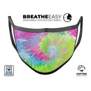 Spiral Tie Dye V7 - Made in USA Mouth Cover Unisex Anti-Dust Cotton Blend Reusable & Washable Face Mask with Adjustable Sizing for Adult or Child