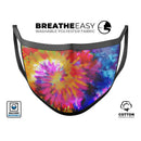 Spiral Tie Dye V8 - Made in USA Mouth Cover Unisex Anti-Dust Cotton Blend Reusable & Washable Face Mask with Adjustable Sizing for Adult or Child