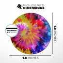 Spiral Tie Dye V8// WaterProof Rubber Foam Backed Anti-Slip Mouse Pad for Home Work Office or Gaming Computer Desk