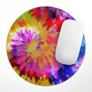Spiral Tie Dye V8// WaterProof Rubber Foam Backed Anti-Slip Mouse Pad for Home Work Office or Gaming Computer Desk