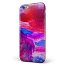 Splatter Blue and Red Oil iPhone 6/6s or 6/6s Plus 2-Piece Hybrid INK-Fuzed Case