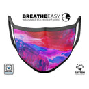 Splatter Blue and Red Oil - Made in USA Mouth Cover Unisex Anti-Dust Cotton Blend Reusable & Washable Face Mask with Adjustable Sizing for Adult or Child