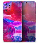 Splatter Blue and Red Oil - Premium Vinyl Skin Decal for Samsung Galaxy S25 Ultra, S24, S23, S22 & All Galaxy S Models