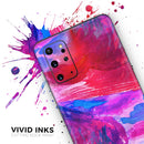 Splatter Blue and Red Oil - Premium Vinyl Skin Decal for Samsung Galaxy S25 Ultra, S24, S23, S22 & All Galaxy S Models