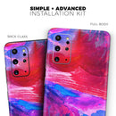 Splatter Blue and Red Oil - Premium Vinyl Skin Decal for Samsung Galaxy S25 Ultra, S24, S23, S22 & All Galaxy S Models