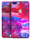 Splatter Blue and Red Oil - Skin-kit for the iPhone 8 or 8 Plus