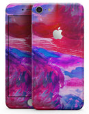 Splatter Blue and Red Oil - Skin-kit for the iPhone 8 or 8 Plus