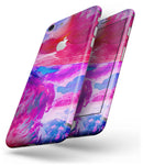 Splatter Blue and Red Oil - Skin-kit for the iPhone 8 or 8 Plus