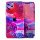 Splatter Blue and Red Oil - Protective Skin Wrap & Decal – Compatible with iPhone SE to iPhone 17 Pro Max (All Models)