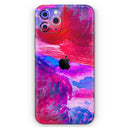 Splatter Blue and Red Oil - Protective Skin Wrap & Decal – Compatible with iPhone SE to iPhone 17 Pro Max (All Models)