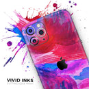 Splatter Blue and Red Oil - Protective Skin Wrap & Decal – Compatible with iPhone SE to iPhone 17 Pro Max (All Models)