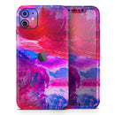 Splatter Blue and Red Oil - Protective Skin Wrap & Decal – Compatible with iPhone SE to iPhone 17 Pro Max (All Models)