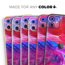 Splatter Blue and Red Oil - Protective Skin Wrap & Decal – Compatible with iPhone SE to iPhone 17 Pro Max (All Models)