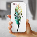 Splatter Watercolor Feather iPhone 6/6s or 6/6s Plus 2-Piece Hybrid INK-Fuzed Case