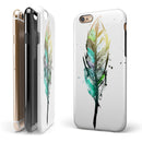 Splatter Watercolor Feather iPhone 6/6s or 6/6s Plus 2-Piece Hybrid INK-Fuzed Case