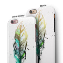 Splatter Watercolor Feather iPhone 6/6s or 6/6s Plus 2-Piece Hybrid INK-Fuzed Case