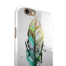 Splatter Watercolor Feather iPhone 6/6s or 6/6s Plus 2-Piece Hybrid INK-Fuzed Case