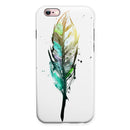 Splatter Watercolor Feather iPhone 6/6s or 6/6s Plus 2-Piece Hybrid INK-Fuzed Case