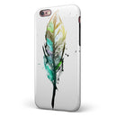 Splatter Watercolor Feather iPhone 6/6s or 6/6s Plus 2-Piece Hybrid INK-Fuzed Case