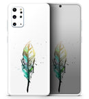 Splatter Watercolor Feather - Premium Vinyl Skin Decal for Samsung Galaxy S25 Ultra, S24, S23, S22 & All Galaxy S Models