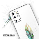 Splatter Watercolor Feather - Premium Vinyl Skin Decal for Samsung Galaxy S25 Ultra, S24, S23, S22 & All Galaxy S Models