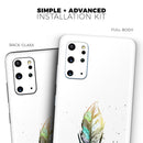 Splatter Watercolor Feather - Premium Vinyl Skin Decal for Samsung Galaxy S25 Ultra, S24, S23, S22 & All Galaxy S Models