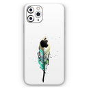 Splatter Watercolor Feather - Vinyl Skin Wrap for iPhone 17 Pro Max, 17 Pro, 17 Air, 17, 16 & All Models — Soft Matte or Ultra Gloss