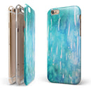 Splattered Blue 453 Absorbed Watercolor Texture iPhone 6/6s or 6/6s Plus 2-Piece Hybrid INK-Fuzed Case