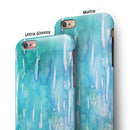 Splattered Blue 453 Absorbed Watercolor Texture iPhone 6/6s or 6/6s Plus 2-Piece Hybrid INK-Fuzed Case