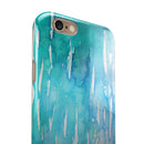 Splattered Blue 453 Absorbed Watercolor Texture iPhone 6/6s or 6/6s Plus 2-Piece Hybrid INK-Fuzed Case